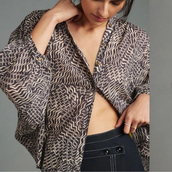 Pilcro Sydney Patterned Dolman Sleeve Blouse from Anthropologie - Picture 9 of 11